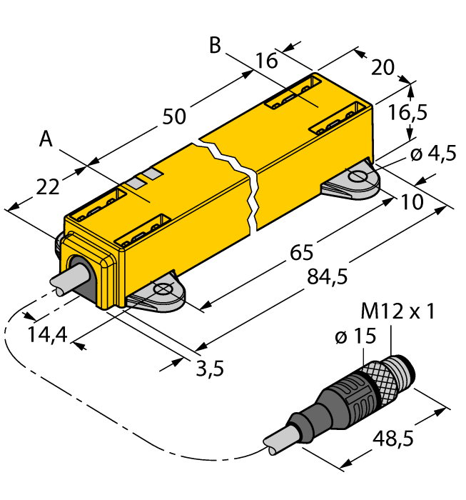 Датчик линейных перемещений TURCK LI50P1-Q17LM1-LU4X2-0.3-RS5/S97