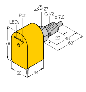 Датчик потока TURCK FCS-GL1/2A4P-VRX/230VAC