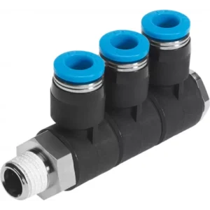 Коллектор цанговый поворотный с тремя выходами Festo QSLV3-3/8-12