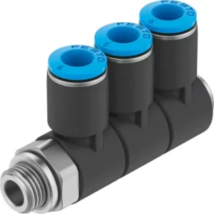 Коллектор цанговый поворотный с тремя выходами Festo QSLV3-1/8-6