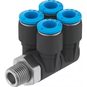 Коллектор цанговый поворотный с четырьмя выходами Festo QSLV4-1/4-8