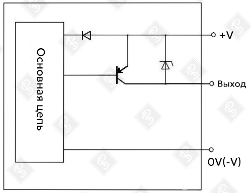 Схема цепи трехпроводного датчика c PNP транзистором