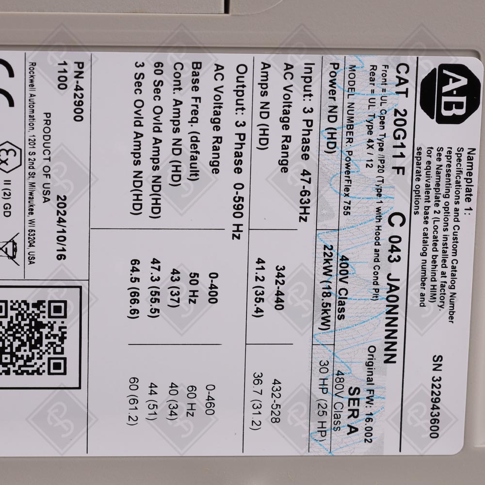 Преобразователь частоты Allen Bradley PowerFlex 755 20G11FC043JA0NNNNN — изображение 5