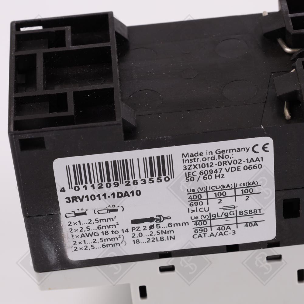 Автоматический выключатель для защиты двигателя Siemens SIRIUS 3RV1011-1DA10 () — изображение 3