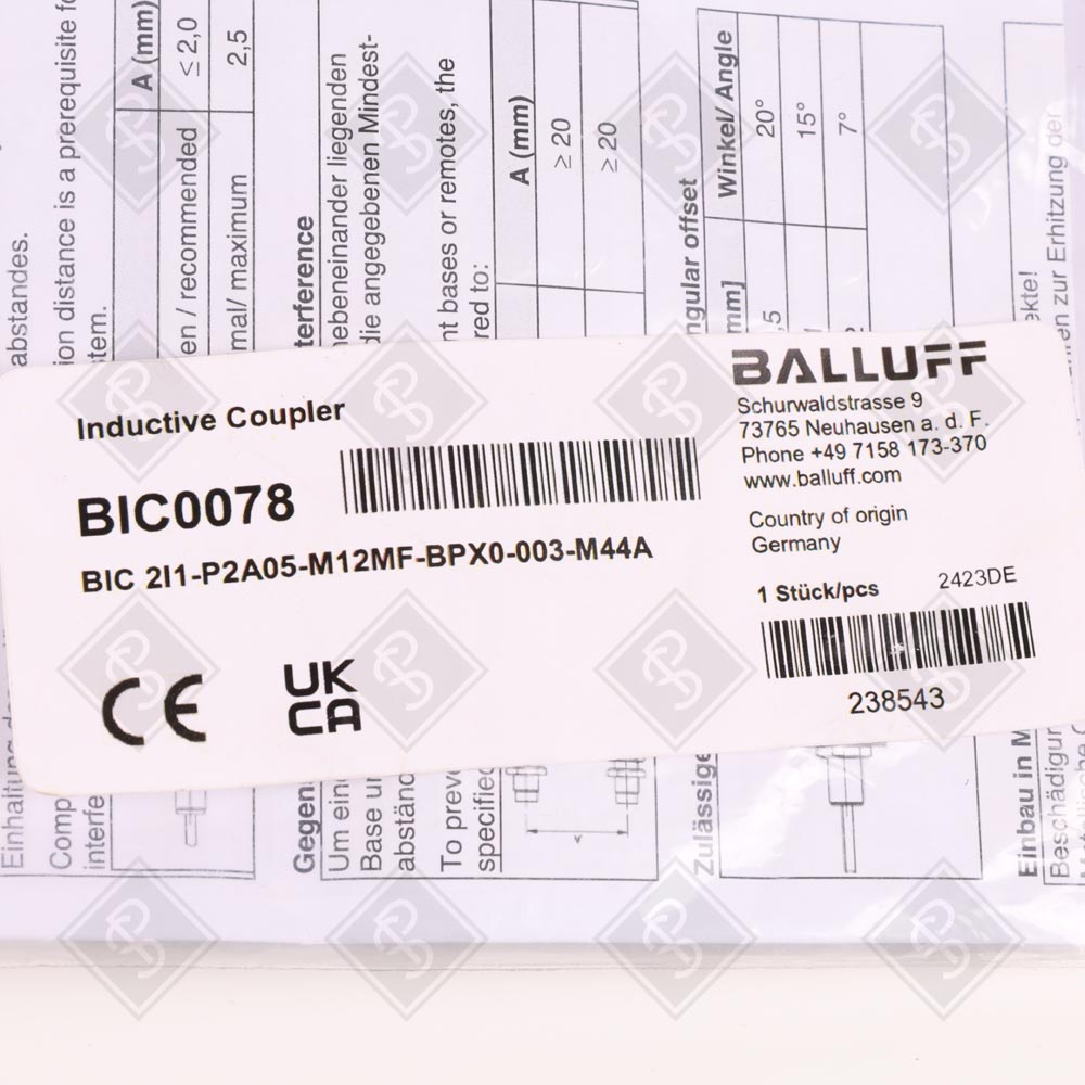 Индуктивный соединитель (удаленный модуль для передачи сигналов) Balluf BIC0078 BIC 2I1-P2A05-M12MF-BPX0-003-M44A () — изображение 5