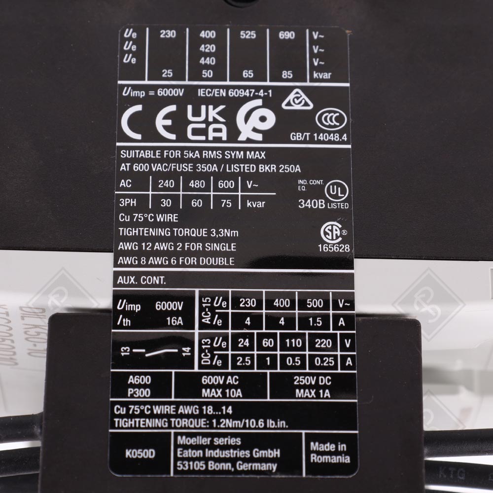 Контактор для конденсаторов Eaton DILK50-10 — изображение 5