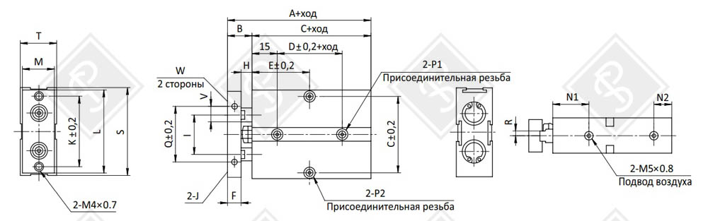 Двухпоршневой пневмоцилиндр Airtac TN16X60S — изображение 9
