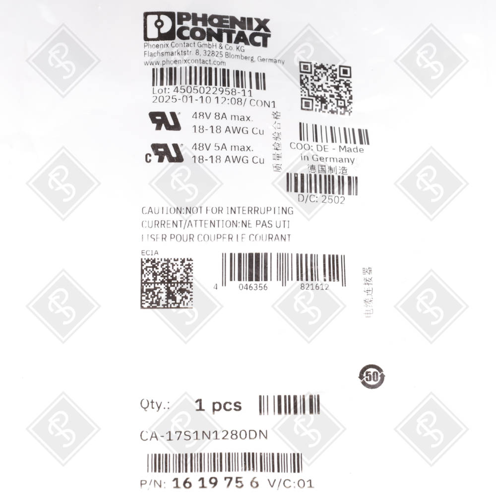 Кабельный разъем (круглый соединитель M23) Phoenix Contact CA-17S1N1280DN — изображение 3