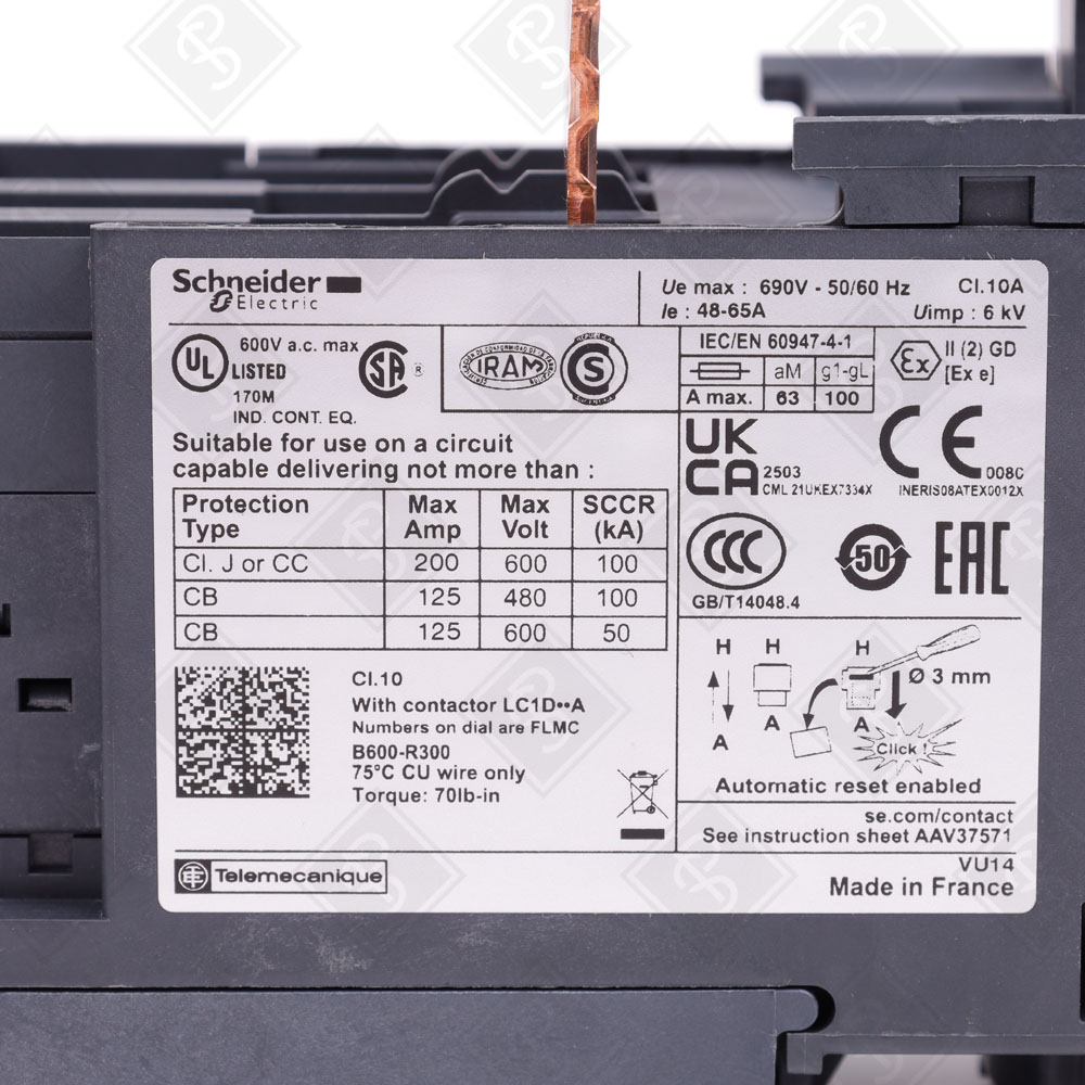 Тепловое реле защиты двигателя Schneider Electric LRD3653 — изображение 5