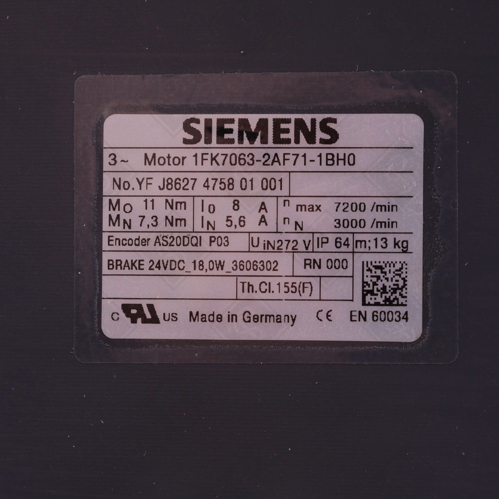 Синхронный серводвигатель Siemens 1FK7063-2AF71-1BH0 — изображение 5