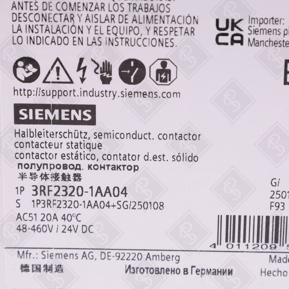 Твердотельный контактор однофазный Siemens 3RF2320-1AA04 — изображение 5