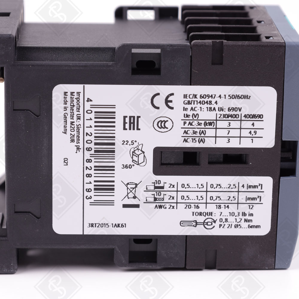 Контактор трехполюсный Siemens 3RT2015-1AK61 — изображение 6