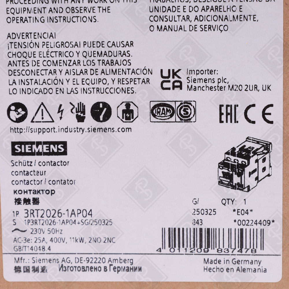 Контактор силовой Siemens 3RT2026-1AP04 — изображение 7