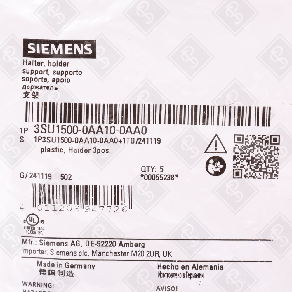 Держатель для промышленных кнопок и переключателей Siemens 3SU1500-0AA10-0AA0 — изображение 4
