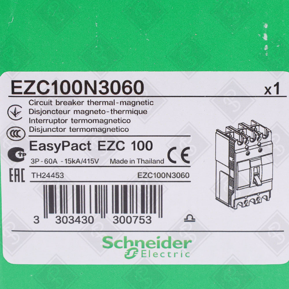 Автоматический выключатель с тепловой и магнитной защитой Schneider Electric EZC100N3060 — изображение 7