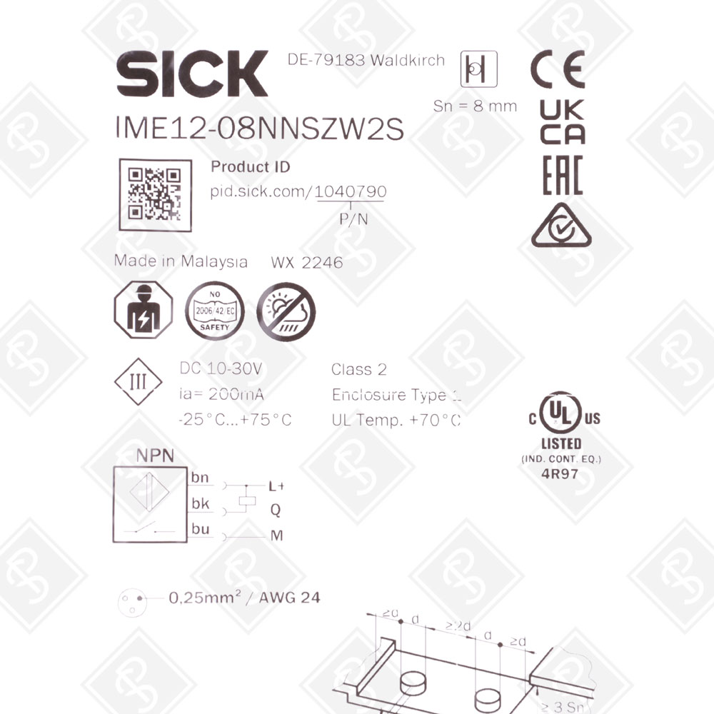 Индуктивный датчик приближения Sick IME12-08NNSZW2S 1040790 — изображение 4