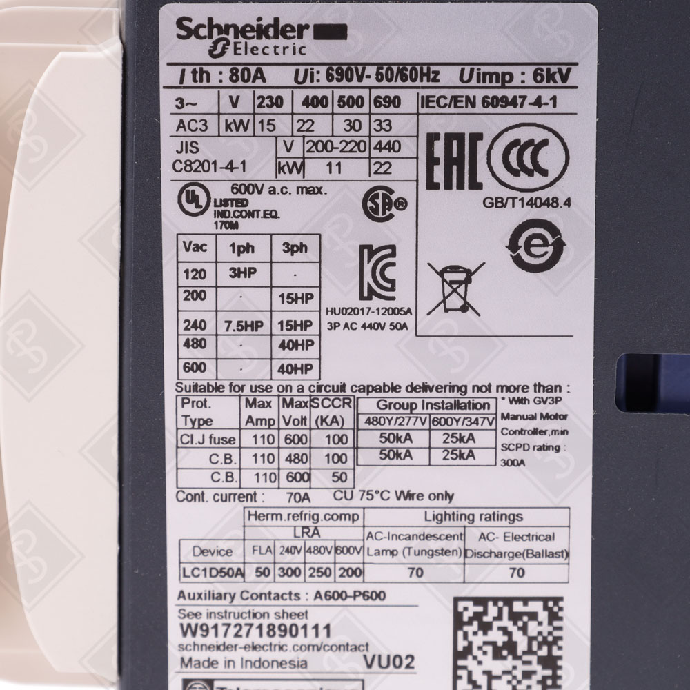 Контактор Schneider Electric LC1D50AP7 — изображение 7