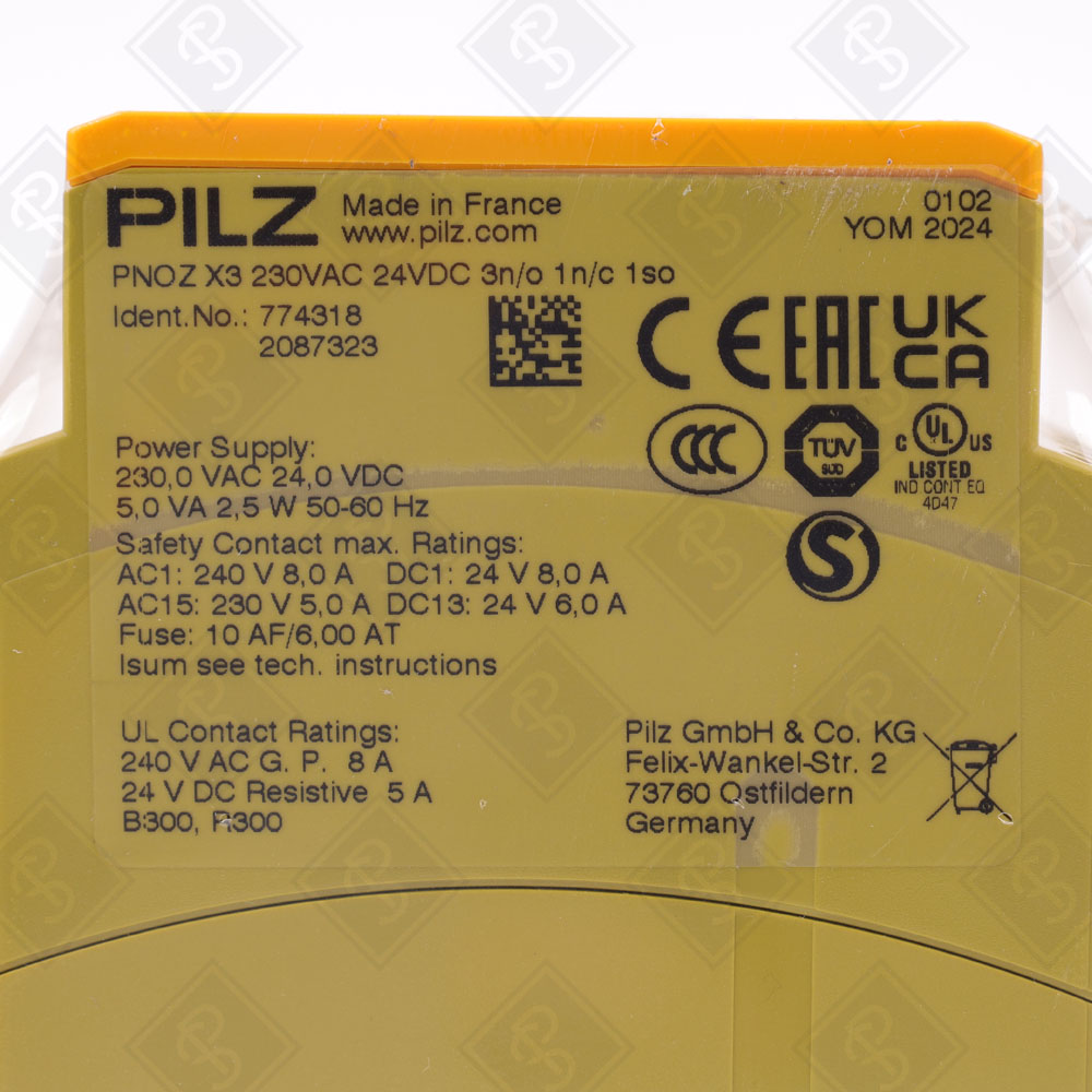 Реле безопасности Pilz PNOZ X3 230VAC 24VDС 3n/o 1n/c 1so 774318 — изображение 4