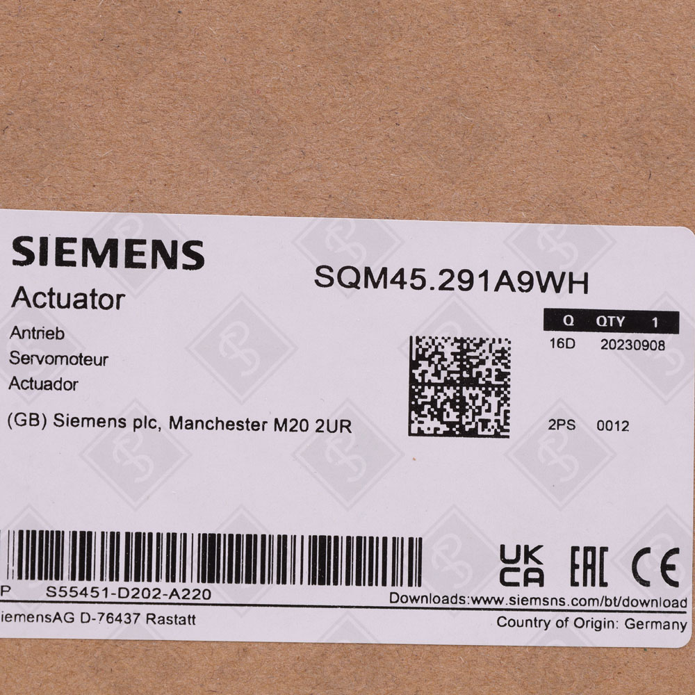 Актуатор (привод) для заслонок и клапанов Siemens SQM45.291A9WH — изображение 6