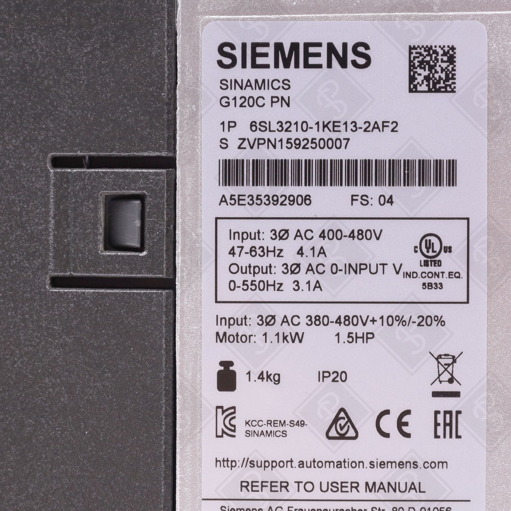 Компактный преобразователь частоты Siemens 6SL3210-1KE13-2AF2 — изображение 6